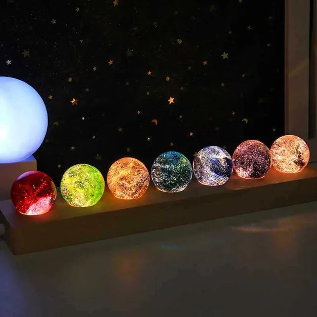 Set of 7 Galaxy Spheres with Emotional Colors